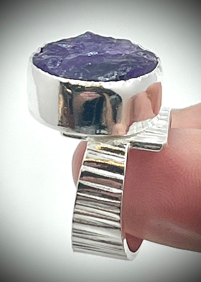 Natural Surface Amethyst Ring