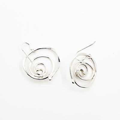 Spiral Earrings with Coral