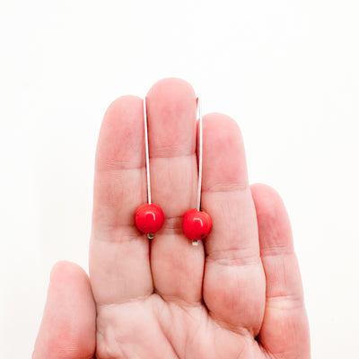 Red Coral Earrings