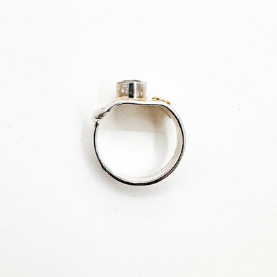 Sterling & 14k Overlap Ring with Peridot