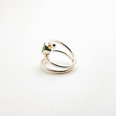 Sterling Bypass Ring with Peridot