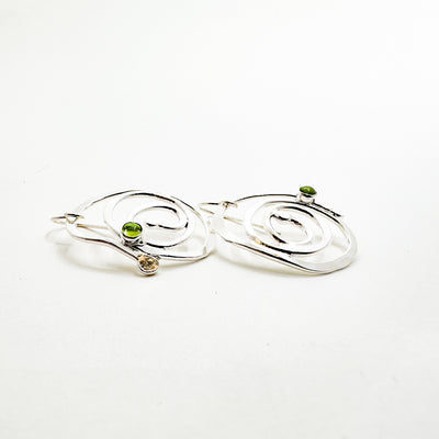 Large Spiral Earrings with Gemstone