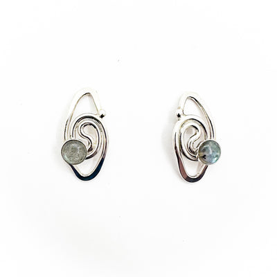 Sterling Classic Link Earrings with Labradorite