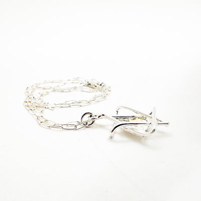 Sterling and 24k Small Star of David Necklace