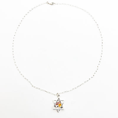Sterling and 24k Small Star of David Necklace