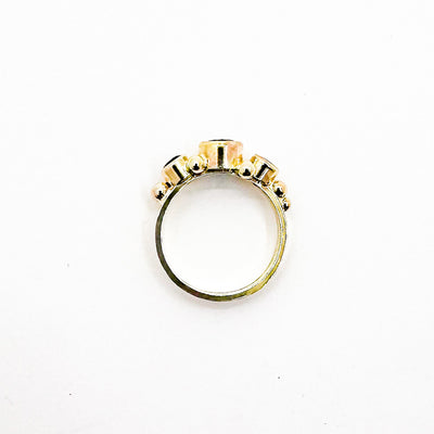 14k Gold Yesterday, Today, and Tomorrow Ring with Blue Topaz