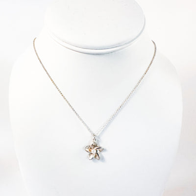 Small Plumeria Necklace with Pearl