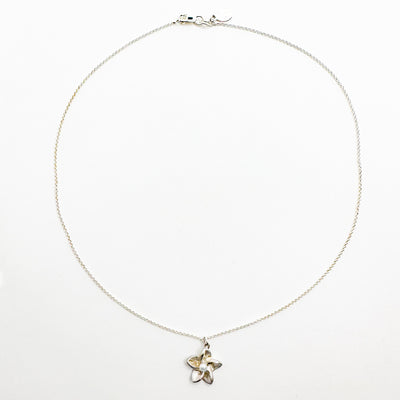 Small Plumeria Necklace with Pearl