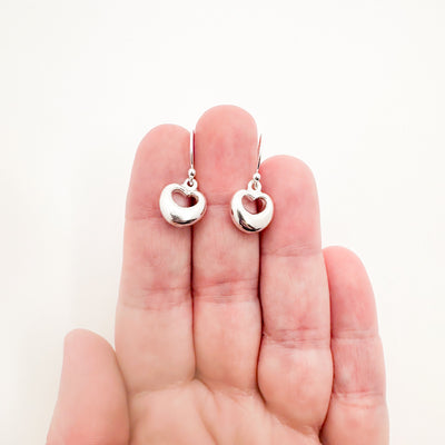 Sterling Full Heart Earrings