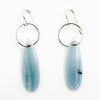 Sterling Pin Curl Earrings with Blue Calcite