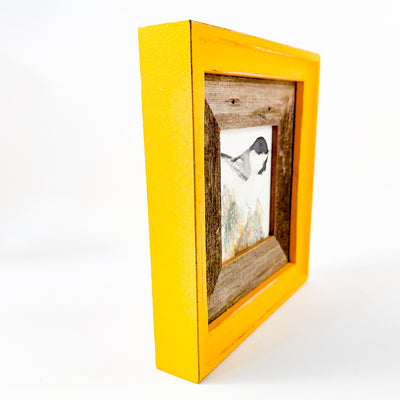 Chickadee with Yellow Frame