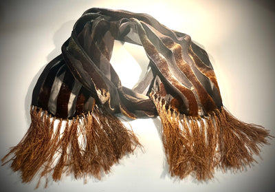 Velvet Burnout Silk Scarf