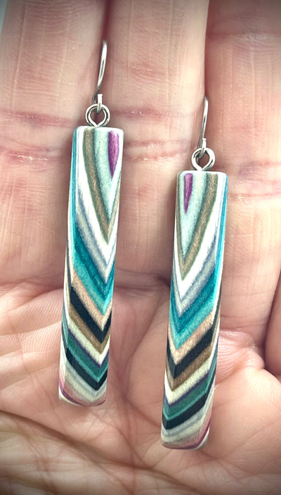 Long Rectangle Wood Earrings