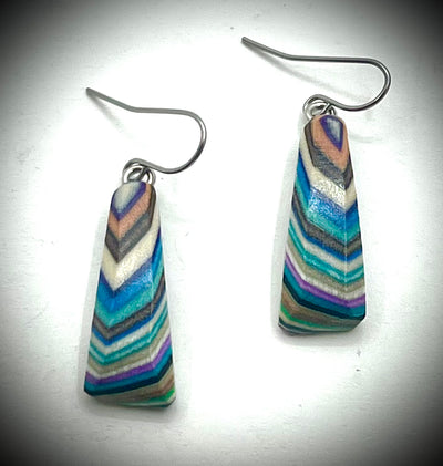 Short Triangle Wood Earrings
