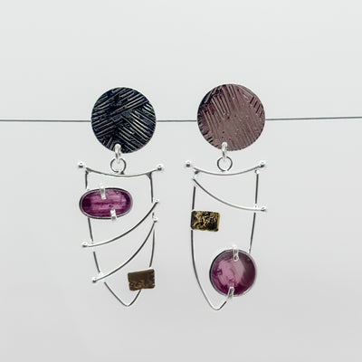 Waltz earrings with pink tourmaline slices