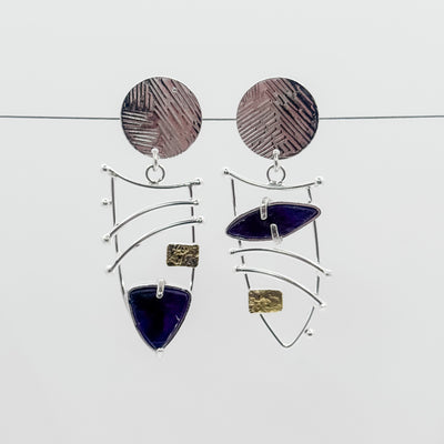 Waltz earrings with natural surface amethyst