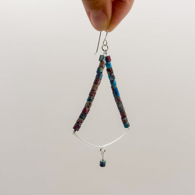 Sylvie Earrings with Rainbow Sea Sediment