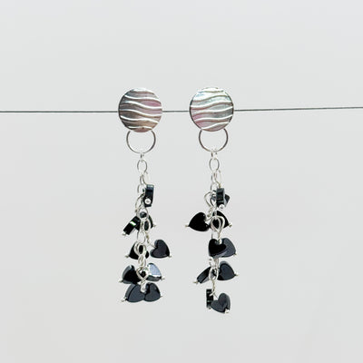 Katie Earrings with black hearts