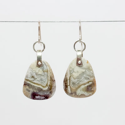 Tab top lace agate earrings