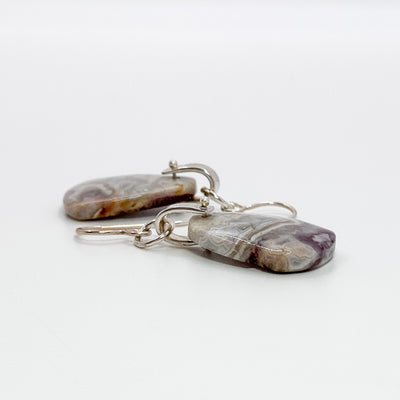 Tab top lace agate earrings