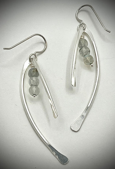 Wishbone Earrings with Gemstones
