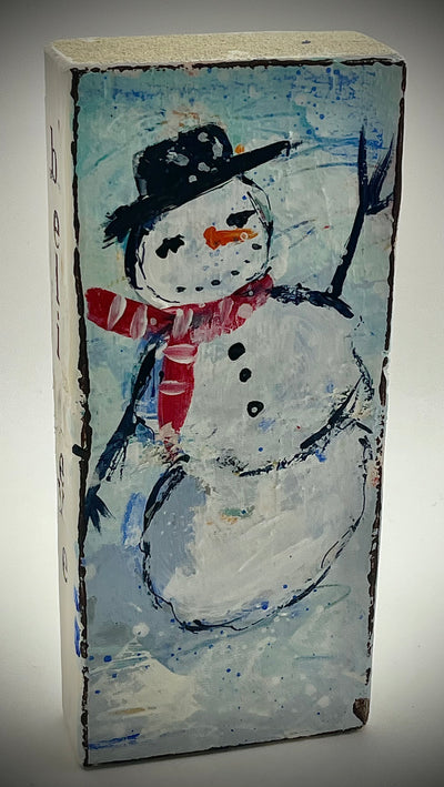 Snowman Painted Wood