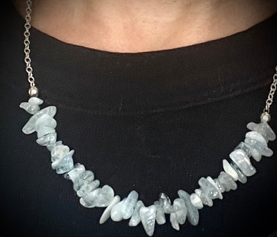 Aquamarine Chip Bullseye Necklace