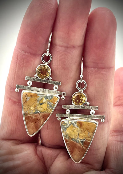 Maligano Jasper and Citrine Earrings