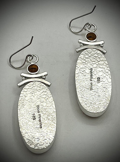 Long Maligano Jasper and Citrine Earrings