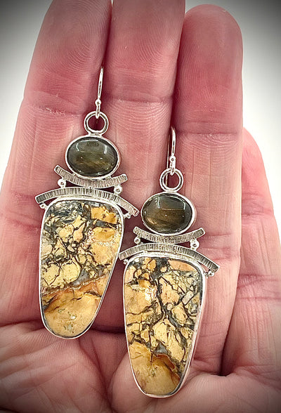 Maligano Jasper and Labradorite Earrings