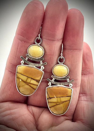 Red Creek Jasper and Serpentine Earrings