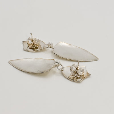 Textured double shield earrings