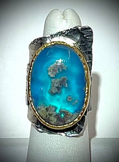 Moss Agate Doublet Ring