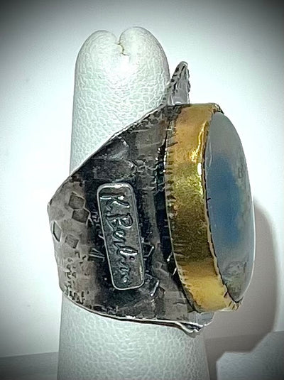 Moss Agate Doublet Ring