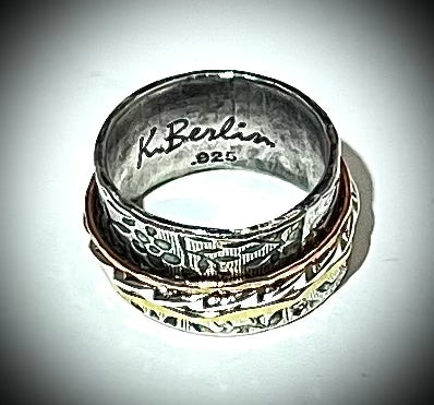 Sterling Silver and Gold Twiddle Ring