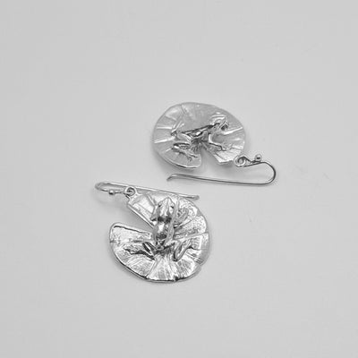 Frog on Lily pad French wire earring