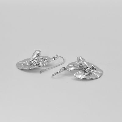 Frog on Lily pad French wire earring