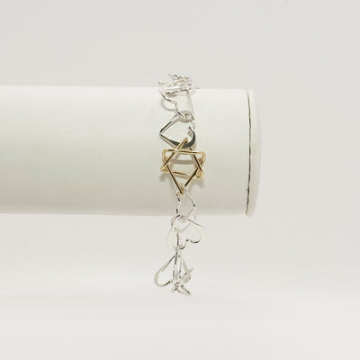 Mini Heart bracelet with hidden gold star of David