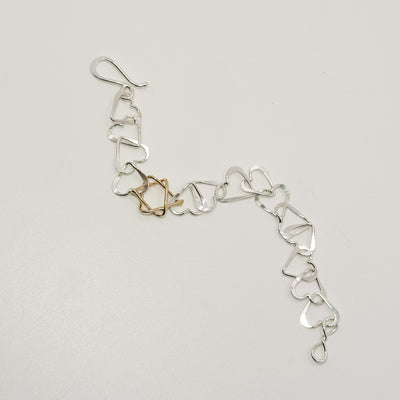Mini Heart bracelet with hidden gold star of David