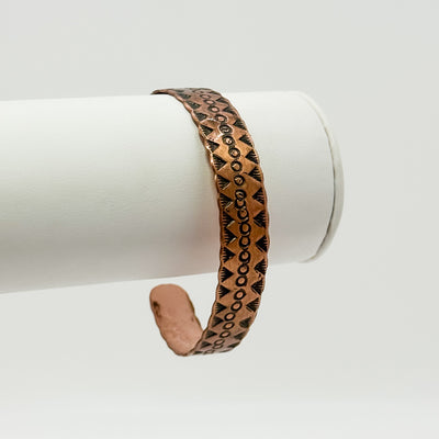 Stamped copper cuff