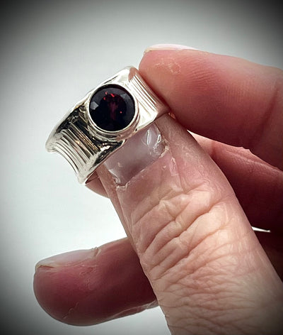 Rhodalite Garnet Anticlastic Ring