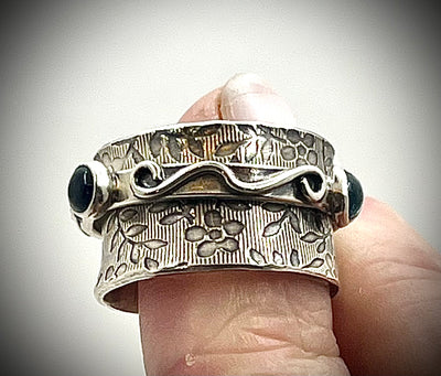 Little Twiddle Ring with Swiss Blue Topaz