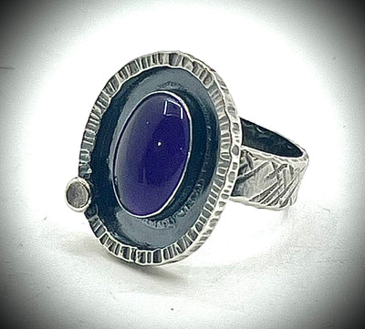Oxidized Amethyst Ring