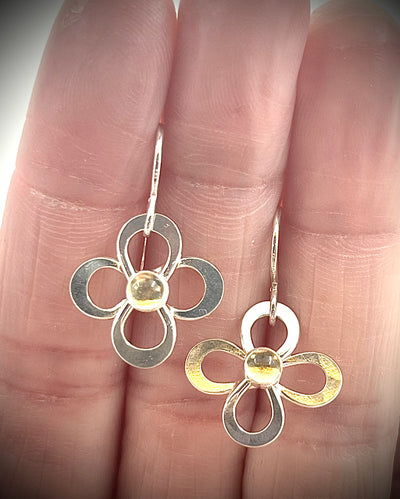 Daisy Drop Earrings with Citrine