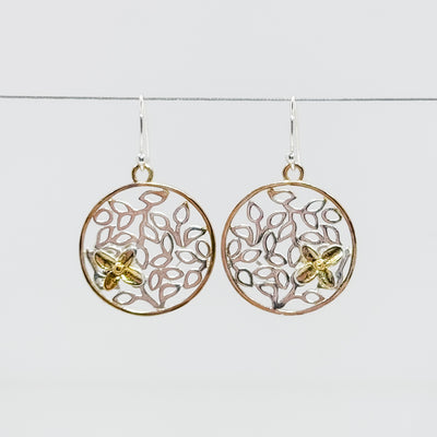 Large Round Petal with 2 Tone Hydrangea Earrings