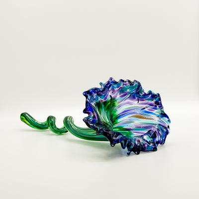 Glass Abi Flowers in blue and purple