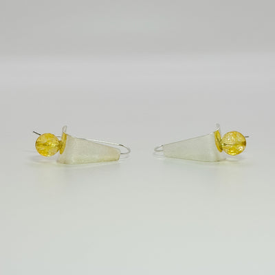 Tri Tuck earrings with citrine