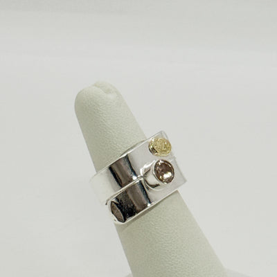 Overlap ring with Morganite