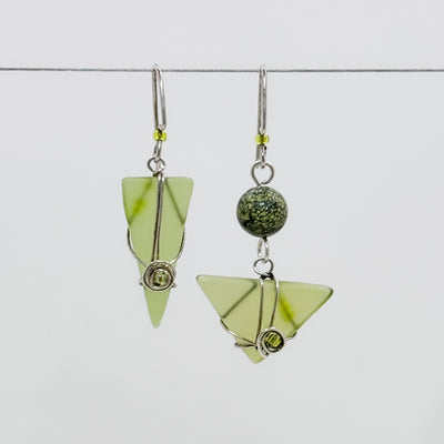 Kiwi asymmetrical with stone earrings