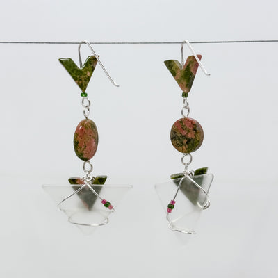 Amy Triangle with unakite earrings